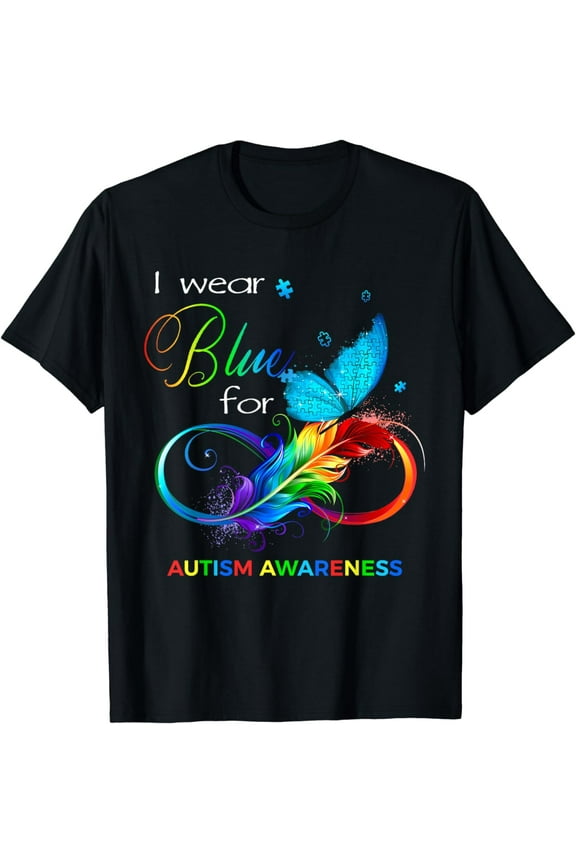 I Wear Blue for Autism Awareness Month Men Women Kids T-Shirt