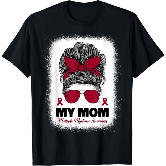 I Wear Burgundy for My Mom Multiple Myeloma Cancer Awareness T-Shirt mens t shirt,black,women,funny,misfits,men,journey,t-shirt
