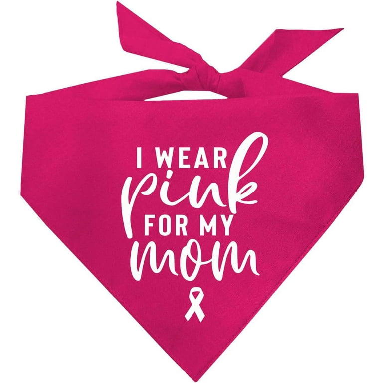 I Wear for My Mom Cancer Ribbon Breast Cancer Dog Bandana Hot OS 296 Walmart