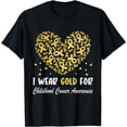 thumbnail image 1 of I Wear Gold For Childhood Cancer Awareness Golden Ribbon T-Shirt, 1 of 4