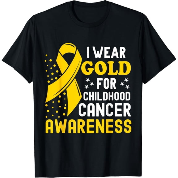 I Wear Gold For Childhood Cancer Awareness Support Hope Cure T-Shirt mens t shirt，black，women，funny，misfits，men，journey