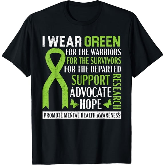 I Wear Green For Mental Health Awareness Fight The Stigma T-Shirt