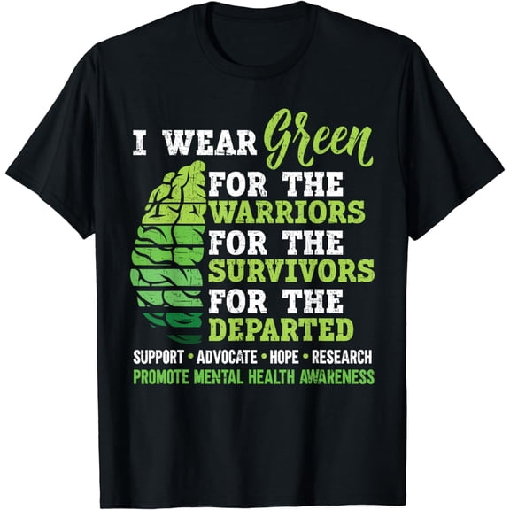 I Wear Green For Mental Health Awareness Fight The Stigma T-Shirt