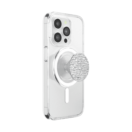 PopSockets Phone Grip for MagSafe, Magnetic Holder, Phone Stand, Silver - Fata Morgana Chrome