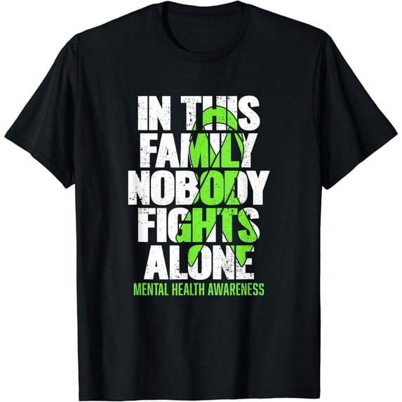I Wear Green Ribbon Fight the Stigma Mental Health Awareness T-Shirt