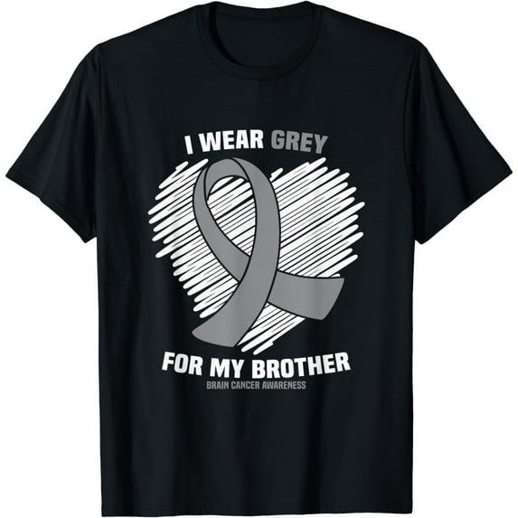 I Wear Grey For My Brother Brain Cancer Awareness T-Shirt