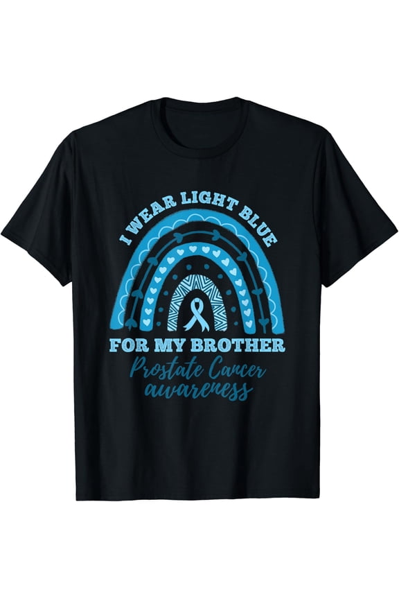 I Wear Light Blue For My Brother Cancer Awareness Support Graphic T-Shirt