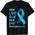 thumbnail image 1 of I Wear Light Blue For My Dad - Prostate Cancer Awareness T-Shirt100% cotton short-sleeved shirt for both men and women, 1 of 6