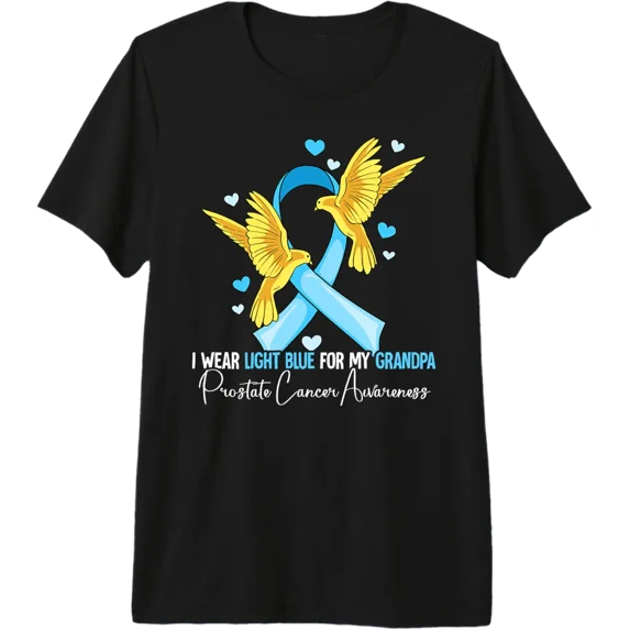 I Wear Light Blue For My Grandpa Prostate Cancer Awareness Tri-Blend T-Shirt All Size S-5Xl