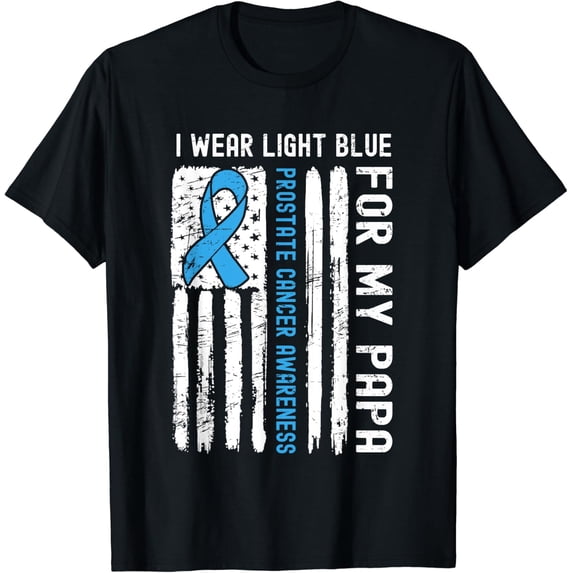 I Wear Light Blue For My Papa Prostate Cancer T-Shirt All Size S-5Xl