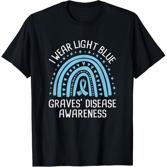 I Wear Light Blue Graves’ Disease Awareness T-Shirt All Size S-5Xl
