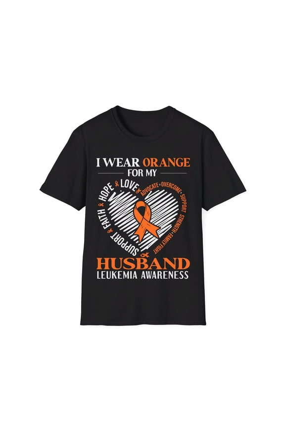 I Wear Orange For My Husband Leukemia Cancer Awareness Month TShirt