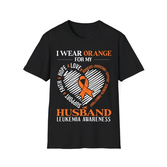 I Wear Orange For My Husband Leukemia Cancer Awareness Month TShirt