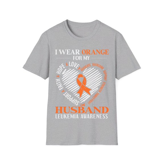 I Wear Orange For My Husband Leukemia Cancer Awareness Month TShirt