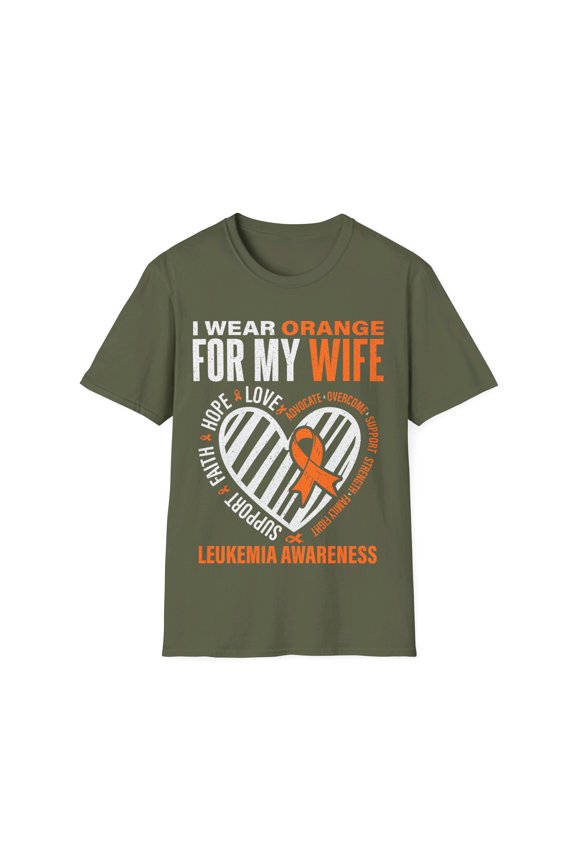 I Wear Orange For My Wife Leukemia Cancer Awareness Month TShirt