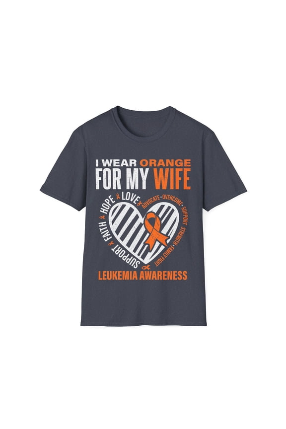 I Wear Orange For My Wife Leukemia Cancer Awareness Month TShirt