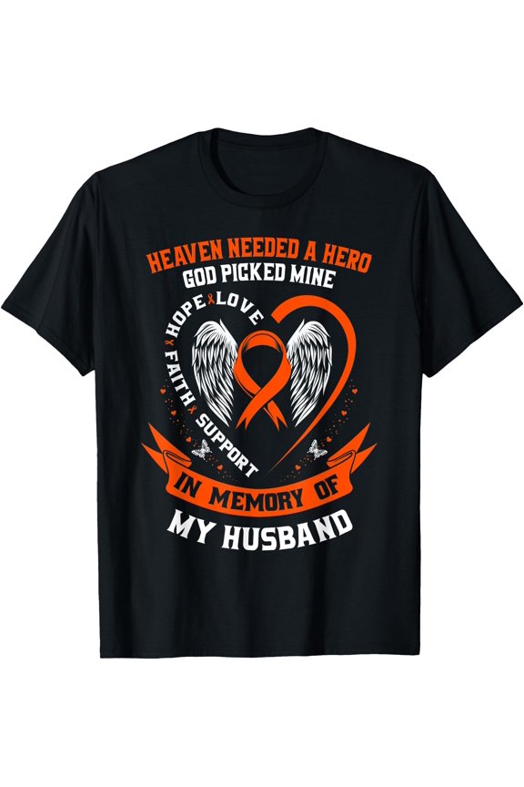 I Wear Orange In Memory Of My Husband Leukemia Awareness T-Shirt Unisex T-Shirt