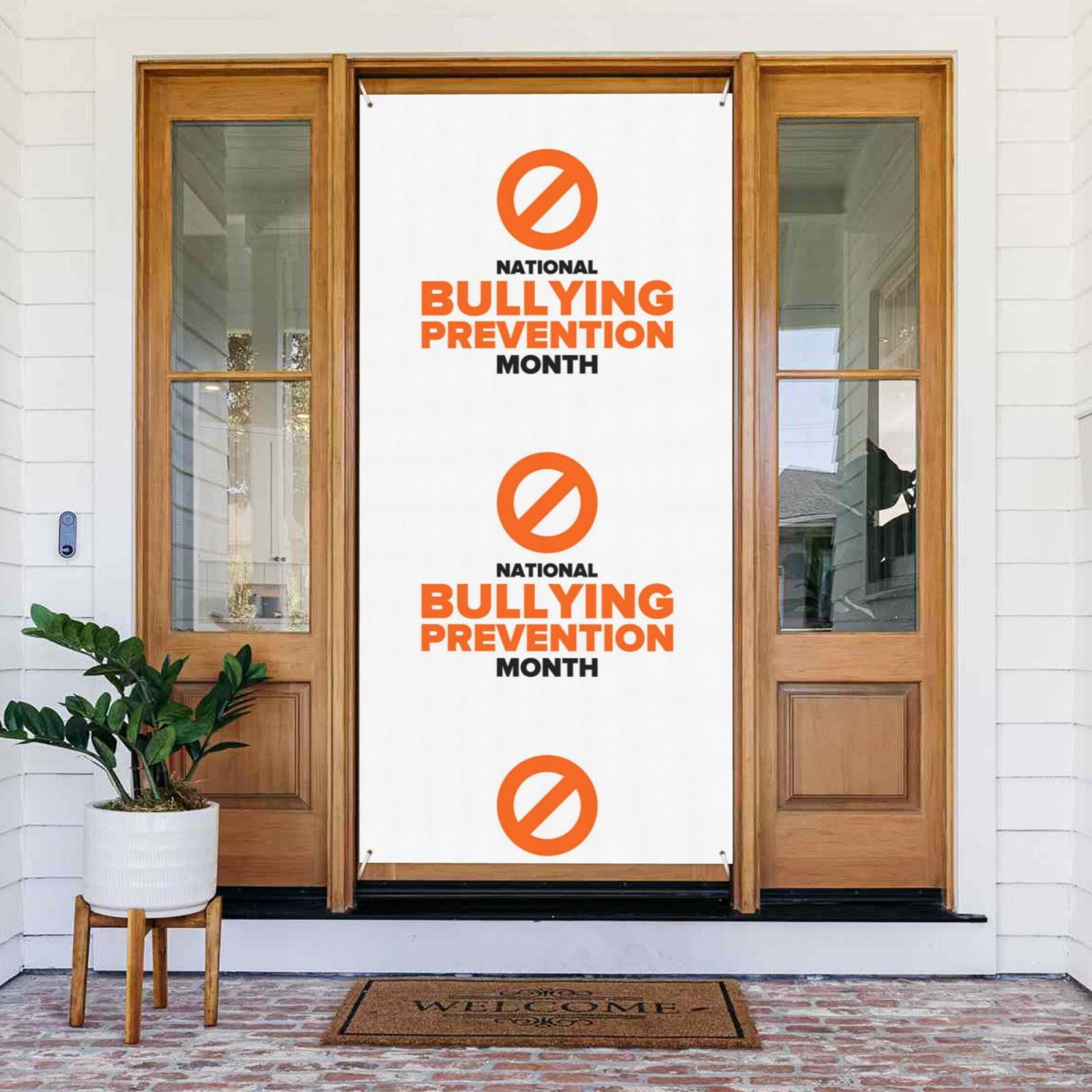 I Wear Orange For Unity Day Anti Bullying Month Door Cover Decoration
