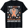 thumbnail image 1 of I Wear Peach For Endometrial Cancer Awareness Support Ribbon T-Shirt, 1 of 4