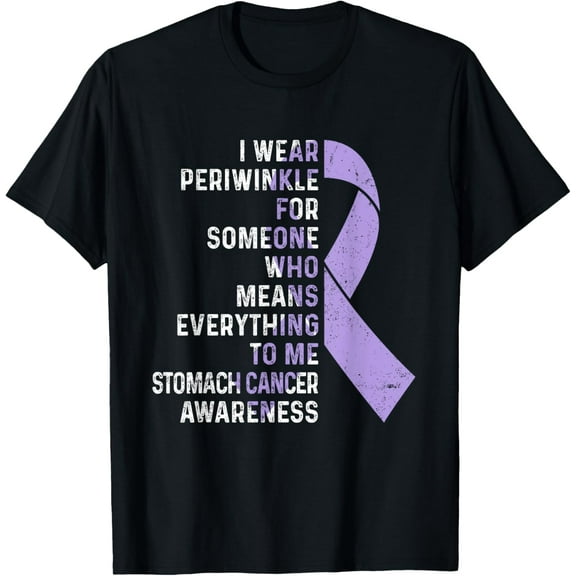 I Wear Periwinkle Ribbon Stomach Cancer Awareness Support T-Shirt