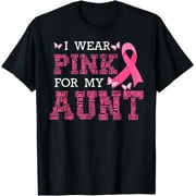 CORATO I Wear Pink For My Aunt Breast Cancer Awareness Pink Ribbon T-Shirt