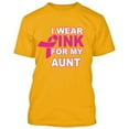 thumbnail image 1 of I Wear Pink For My Aunt Printed Man T-shirt Support Breast Cancer Tee Color Gold 3X-Large, 1 of 2