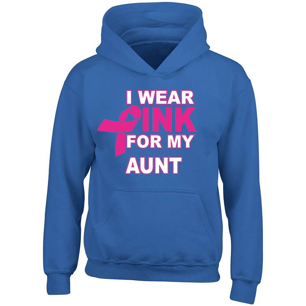 I Wear Pink For My Aunt Printed Royal Blue Hoodie Unisex