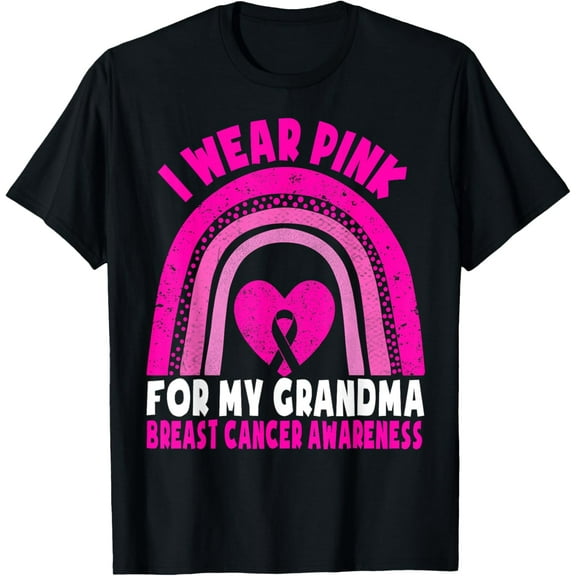 I Wear Pink For My Grandma Breast Cancer Awareness Kids T-Shirt
