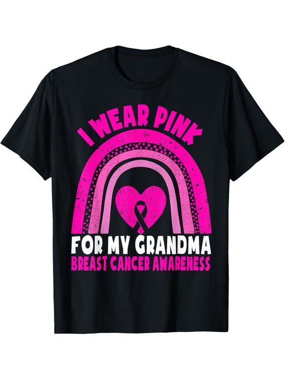 I Wear Pink For My Grandma Breast Cancer Awareness Kids T-Shirt