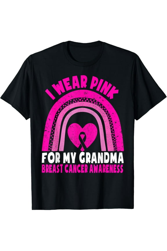 I Wear Pink For My Grandma Breast Cancer Awareness Kids T-Shirt