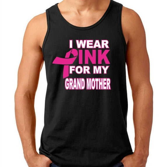 I Wear Pink For My Grandmother Printed Tank Top Man Tee Color Black Medium