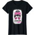 thumbnail image 1 of I Wear Pink For My Mom Messy Bun Breast Cancer Awareness T-Shirt, 1 of 3