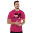 thumbnail image 1 of I Wear Pink For My Mom Support Plus Size Crewneck Graphic Tee Shirt Brisco Brands 2X, 1 of 5