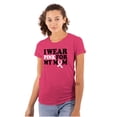 thumbnail image 1 of I Wear Pink For My Mom Support Womens Slim Fit Graphic Tee Brisco Brands S, 1 of 4