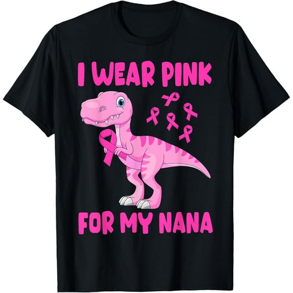 I Wear Pink For My Nana Breast Cancer Awareness Grandma Kids T-Shirt
