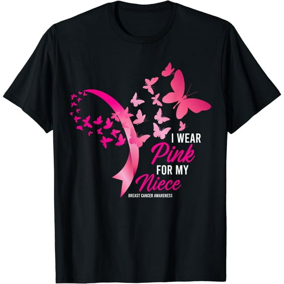 I Wear Pink For My Niece Cute Breast Cancer Awareness Gifts T-Shirt