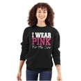 thumbnail image 1 of I Wear Pink For The Cure Warrior Women Crewneck Sweatshirt Brisco Brands S, 1 of 6