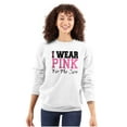 thumbnail image 1 of I Wear Pink For The Cure Warrior Women Plus Size Crewneck Sweatshirt Brisco Brands 2X, 1 of 5