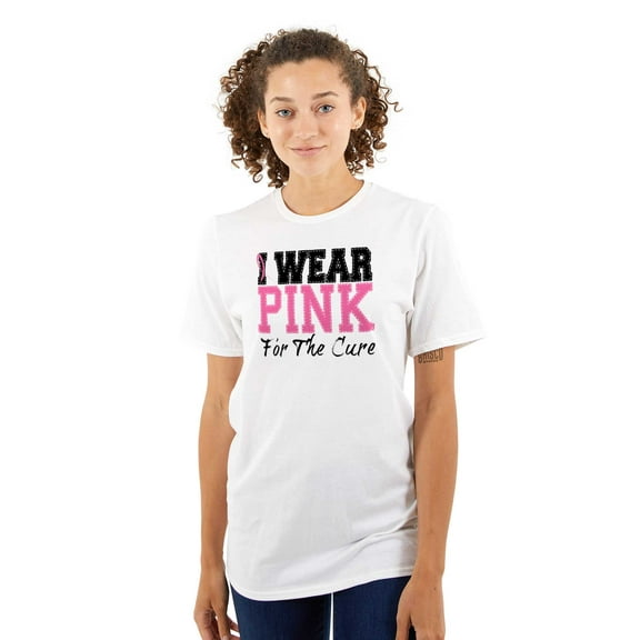 I Wear Pink For The Cure Warrior Women's Plus Size Graphic Tee Brisco Brands 3X