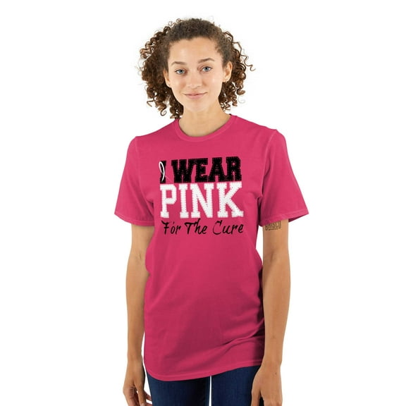 I Wear Pink For The Cure Warrior Women's Plus Size Graphic Tee Brisco Brands 3X