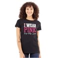 thumbnail image 1 of I Wear Pink For The Cure Warrior Womens Slim Fit Graphic Tee Brisco Brands S, 1 of 5