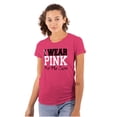thumbnail image 1 of I Wear Pink For The Cure Warrior Womens Slim Fit Graphic Tee Brisco Brands X, 1 of 5