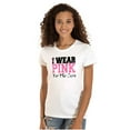 thumbnail image 1 of I Wear Pink For The Cure Warrior Womens Slim Fit Graphic Tee Brisco Brands X, 1 of 5