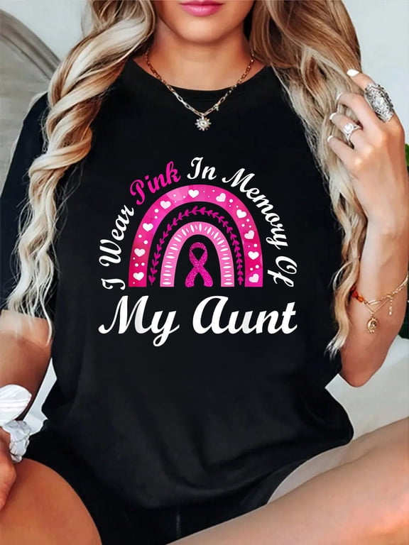 I Wear Pink In Memory Of My Aunt Breast Cancer Awareness T-Shirt