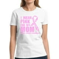 thumbnail image 1 of I Wear Pink for My Mom Pink Ribbon TShirt for Women Awareness Ladies T-Shirt - S M L XL 2XL 3XL Graphic Tee - Breast Cancer Awareness Gift Women Top Shirt, 1 of 2