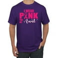 thumbnail image 1 of I Wear Pink for My Aunt Survivor Awareness Men's Graphic T-Shirt, Purple, X-Large, 1 of 3