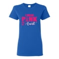 thumbnail image 1 of I Wear Pink for My Aunt Survivor Awareness Womens Graphic T-Shirt, Royal, Small, 1 of 3