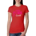 thumbnail image 1 of I Wear Pink for My Aunt Survivor Awareness Womens Slim Fit Junior Tee, Red, Medium, 1 of 3