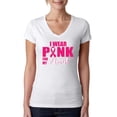 thumbnail image 1 of I Wear Pink for My Aunt Survivor Awareness Womens V-Neck Tee, White, Large, 1 of 3