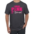 thumbnail image 1 of I Wear Pink for My Friends Survivor Awareness Men's Graphic T-Shirt, Charcoal, Small, 1 of 3